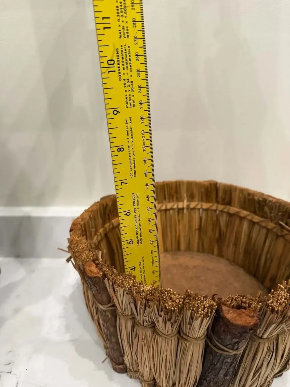 Rustic Twig and Straw Woven Decorative Planter Basket